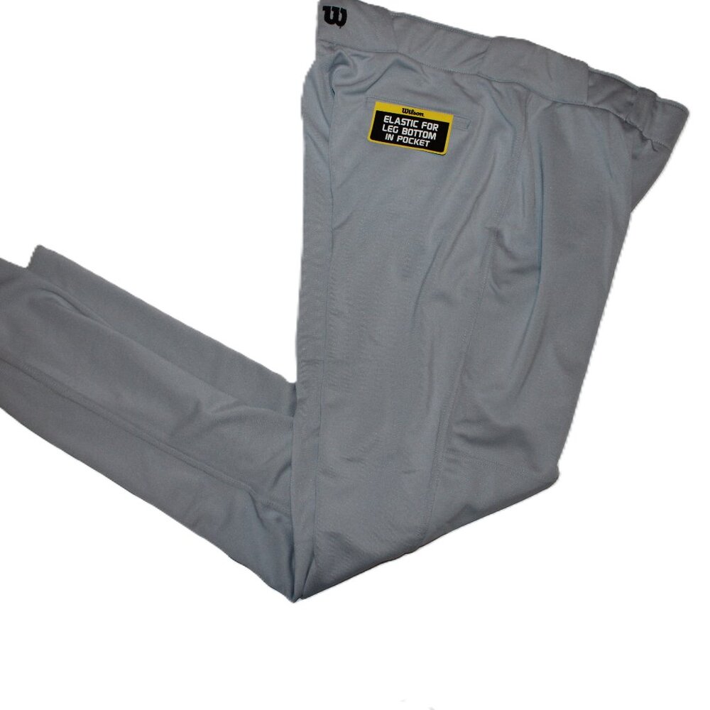 Wilson Mens XL Softball Pants Gray Wil-Dri Soft Elastic Hem Pro Style Waist NWT